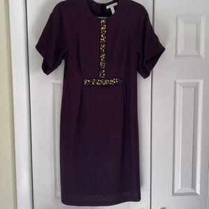 Erdem Plum Wool Cocktail Dress Size 6
